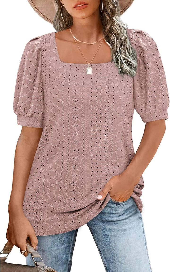 Dame Elegant Puffærmer Bluse Stilla