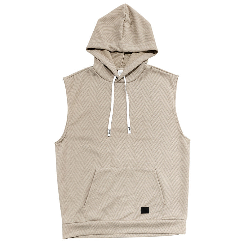 Herre ærmeløs hoodie sweatshirt med moderne rombmønster Stilla