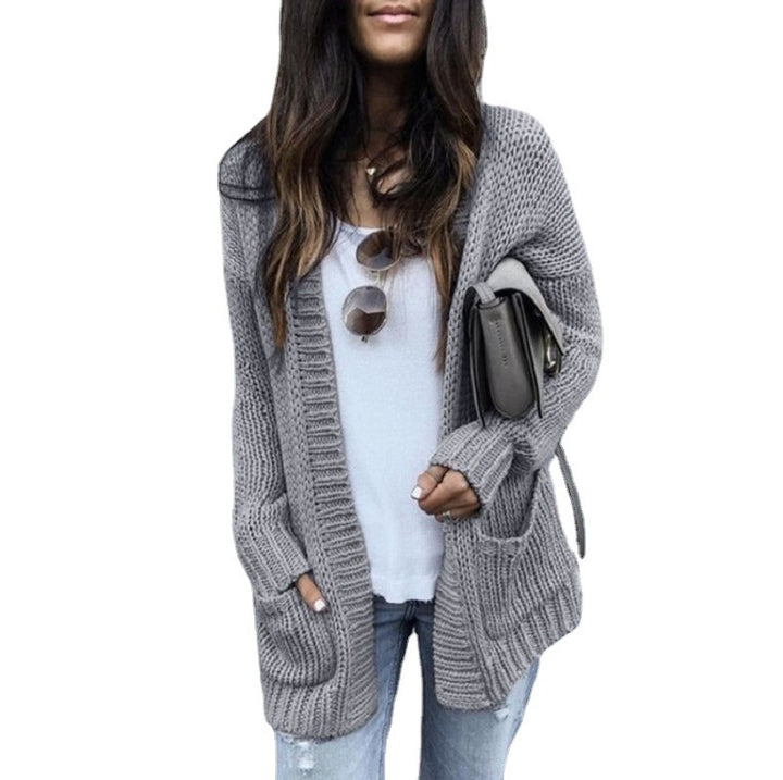Kvinders Chunky Knit Cardigan Stilla