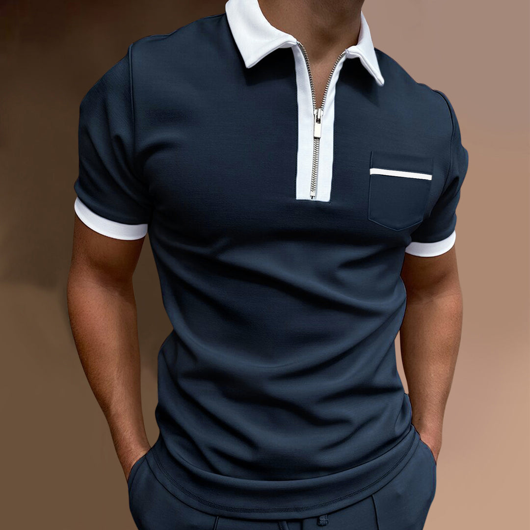 Herre Zip-Front Stilfuld Poloshirt Stilla