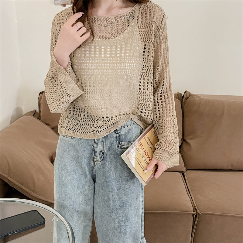 Dame Chunky Strik Åben-Strikpullover Stilla