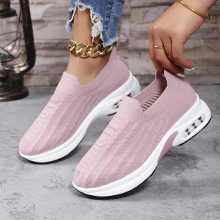 Dame Luftige Slip-On Sneakers med åndbart strikket overflade og stødabsorberende sål Stilla