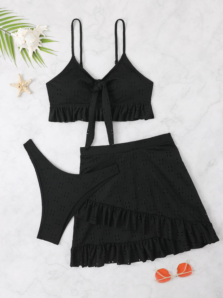 Dame Bikiniset med ruffles detaljer Skovae