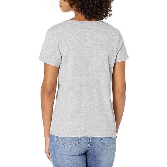 Dame V-hals T-shirt med åndbart materiale og moderne snitlinjer Stilla