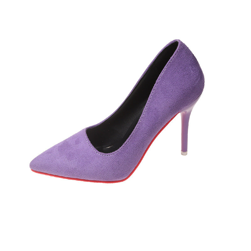 Dame Elegante spidse pumps med gennemsigtig hæl og blødt overmateriale Stilla