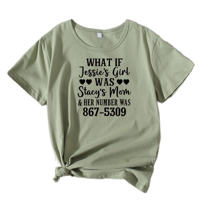 Dame Fritids Humoristisk Grafisk T-shirt Stilla
