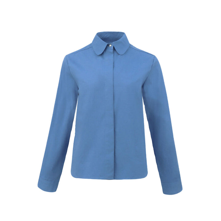 Dame Klassisk Skjorte Bluse med moderne knapdetaljer og let snit Stilla