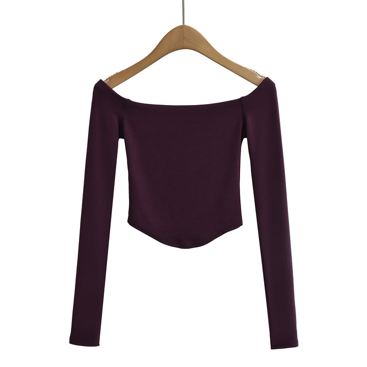Dame Off-Shoulder Langærmet Top med figursyet snit og elegant design Stilla
