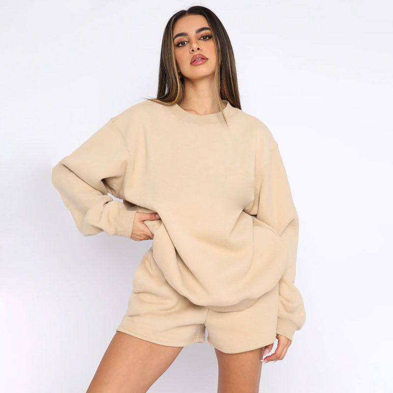 Kvinders Casual Sweater og Shorts Sæt Skovae