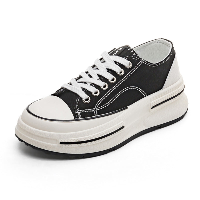 Dame sneakers med høj plateau og åndbart canvas Stilla