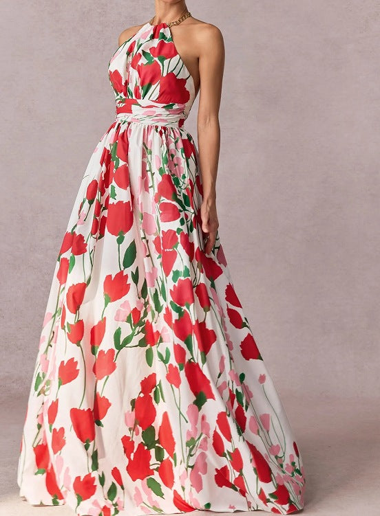 Femme Floral Halter Maxikjole Stilla