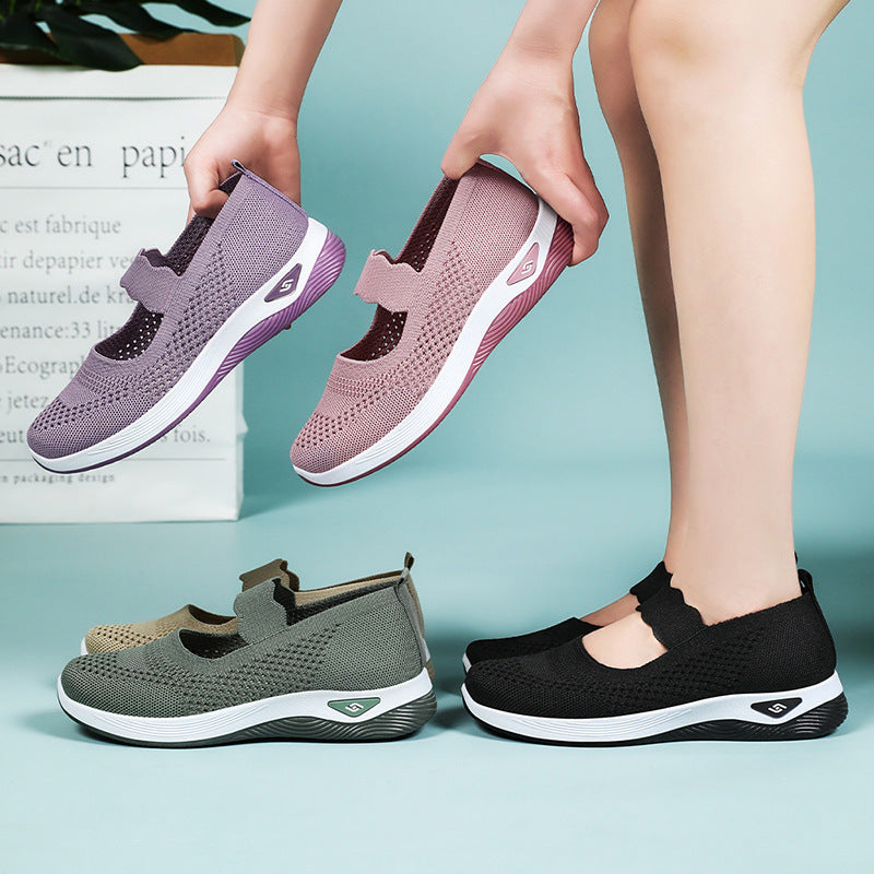 Dame Åndbare Slip-On Fritidssko med justerbar rem og skridsikker sål Stilla