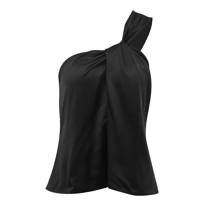 Dame top med off-shoulder design og elegant drapering Stilla