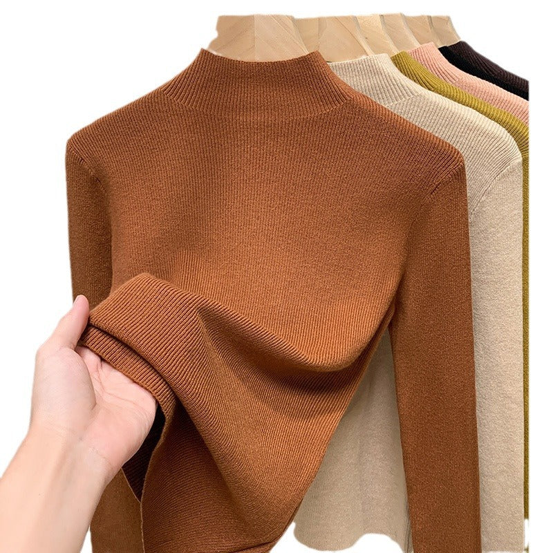 Dame rullekrave sweater i kvalitets ribstrik Stilla