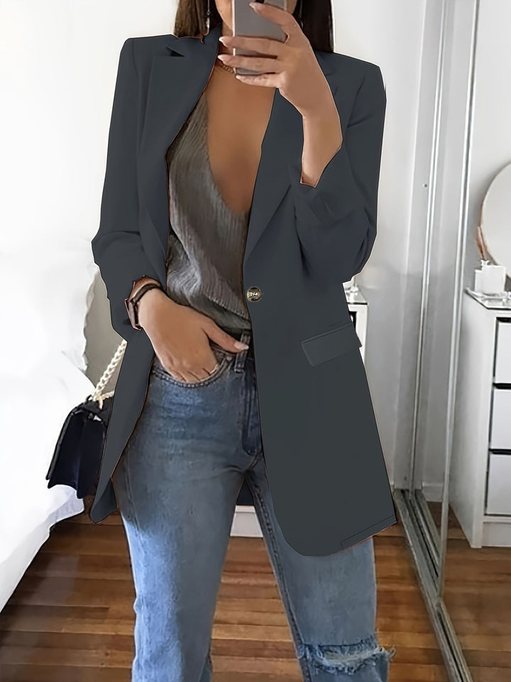 Damer Elegant Blazer med dyb V-hals og smal pasform Stilla