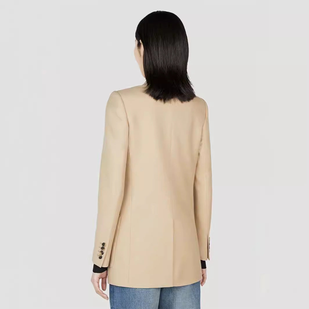 Dame Dobbeltbrystet Blazer i høj kvalitetsmateriale med elegante knapdetaljer Stilla