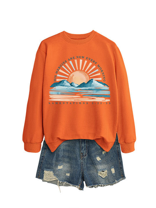 Dame sweatshirt med inspirerende solopgang design og afslappet pasform Stilla