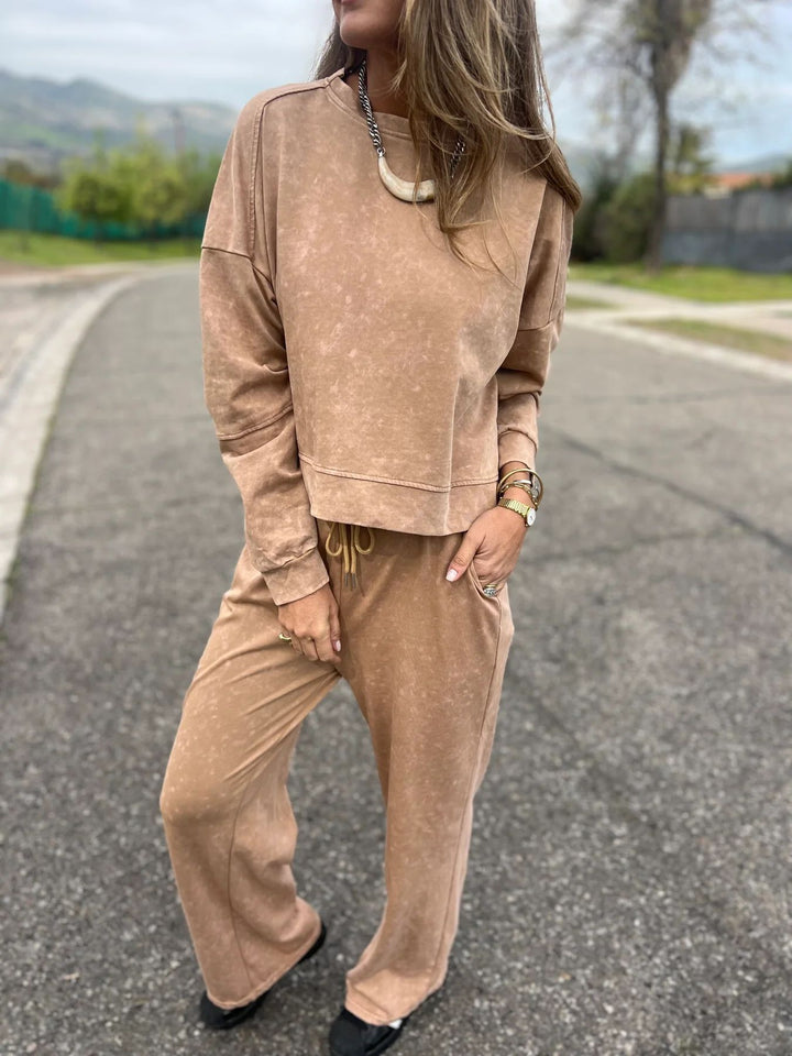Kvinders afslappede sweatshirt og joggingbukser sæt Skovae