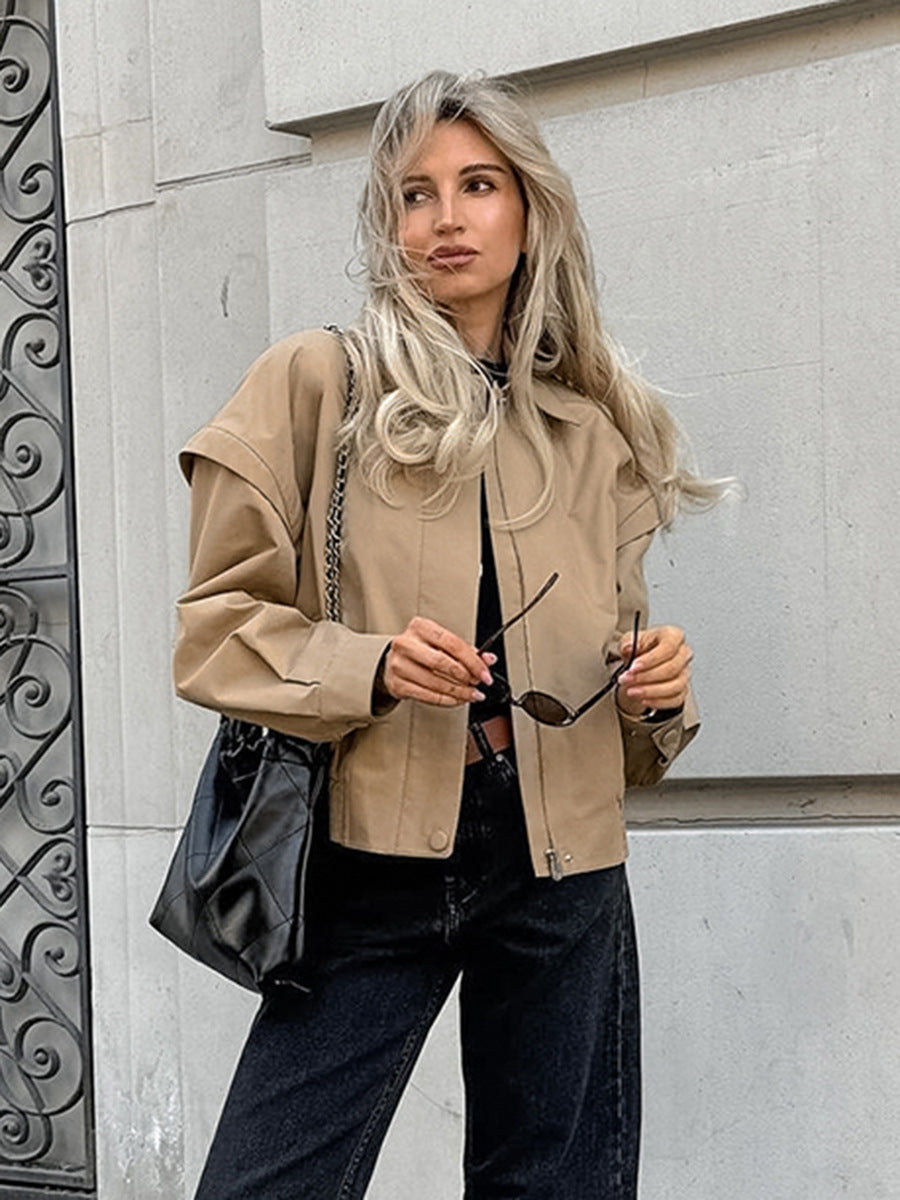 Damekortjakke med afslappet oversized-snit og dekorative detaljer Stilla