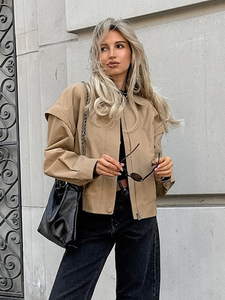 Damekortjakke med afslappet oversized-snit og dekorative detaljer Stilla