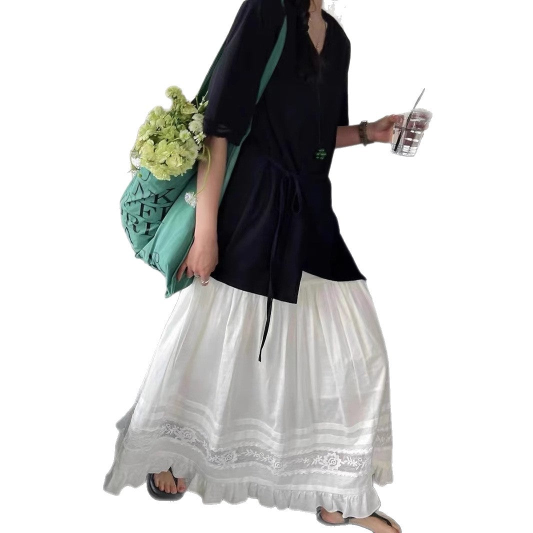 Femme Elegante spidsbesætning maxi-nederdel Stilla