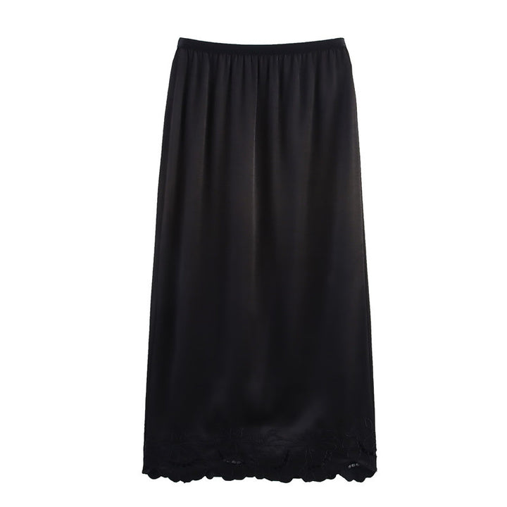Dame elegant maxiskørt med floral spidseindsats Stilla
