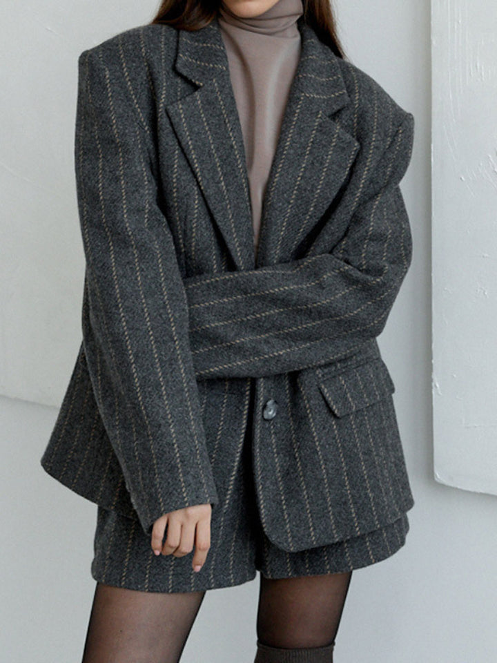 Dame Oversized Blazerjakke med elegante striber Stilla