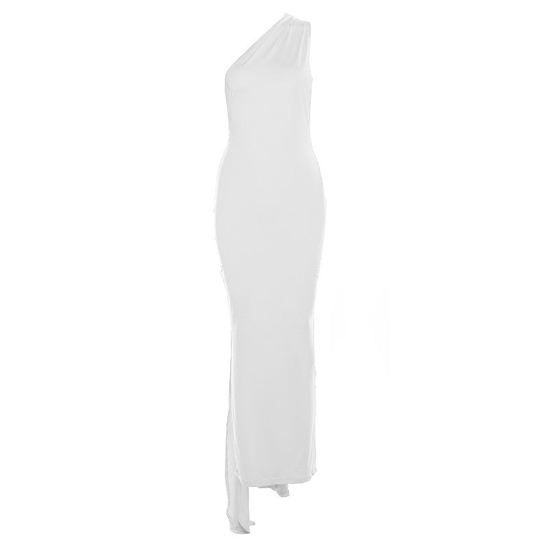 Damer Elegant asymmetrisk aftenkjole med høj split Stilla
