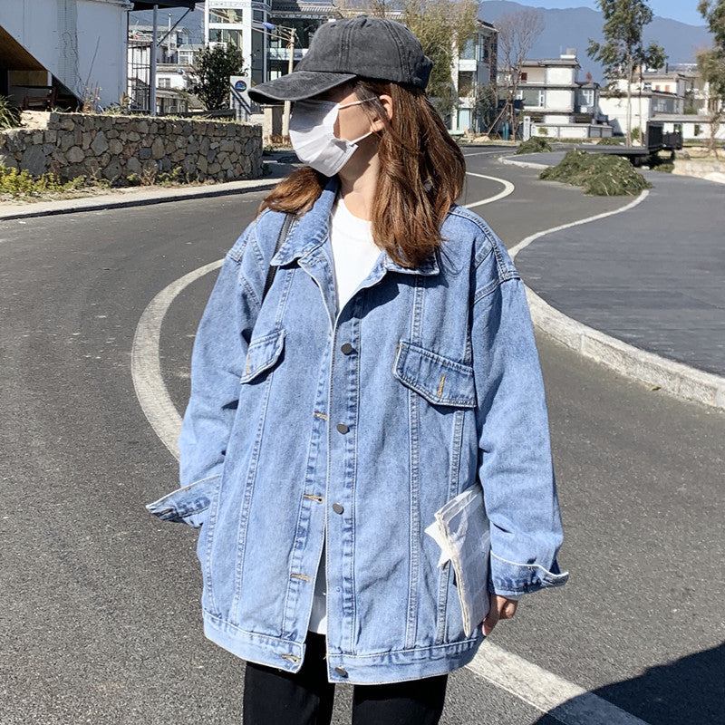 Damer Oversize Denim Jakke Stilla
