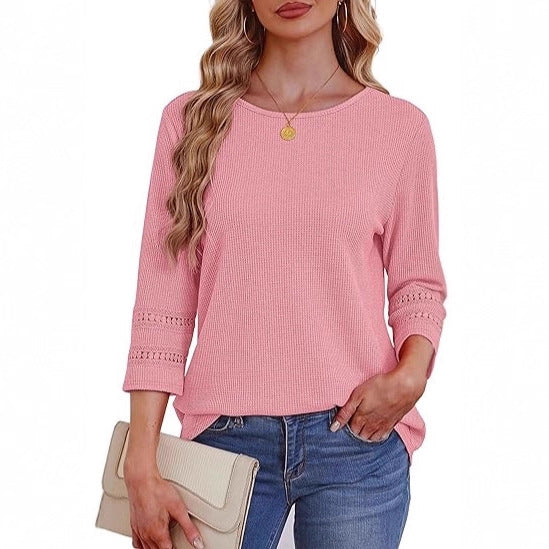 Damer casual langærmet top med lace detaljer Stilla