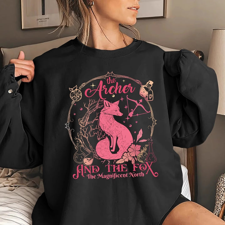 Dame sweatshirt med kreativt dyremotiv og inspirerende print Stilla