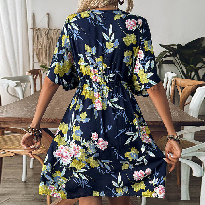 Dame Strandtunika med florale detaljer og raffineret snit Skovae