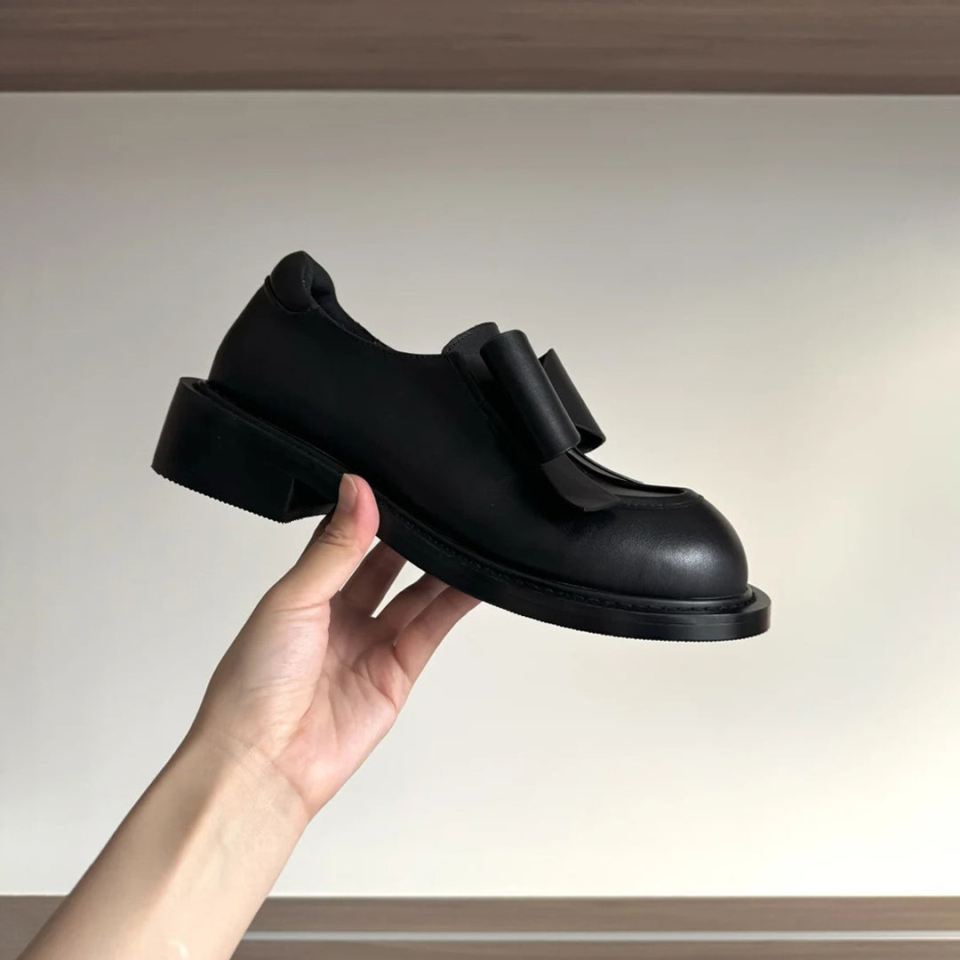Dame Chunky Sløjfe-Accent Oxford-Sko Stilla