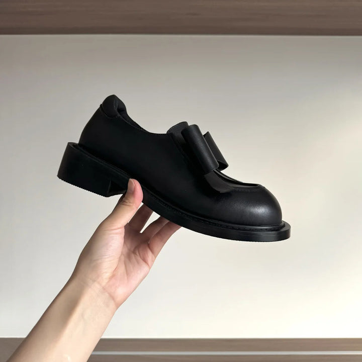 Dame Chunky Sløjfe-Accent Oxford-Sko Stilla