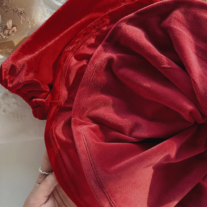 Pige Elegant Fløjlskjole med Florale Broderier Stilla