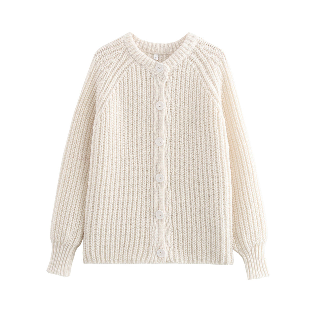 Kvinder hyggelig cardigan med vertikal rib struktur og store knapper Stilla