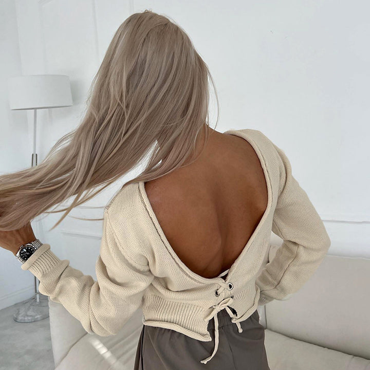 Femme Crop Lace-Up Cardigan Stilla