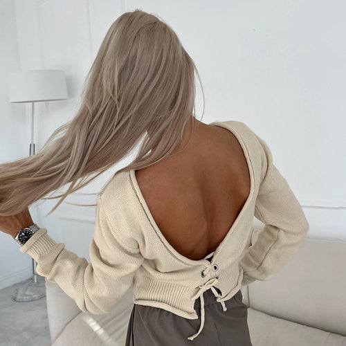 Femme Crop Lace-Up Cardigan Stilla