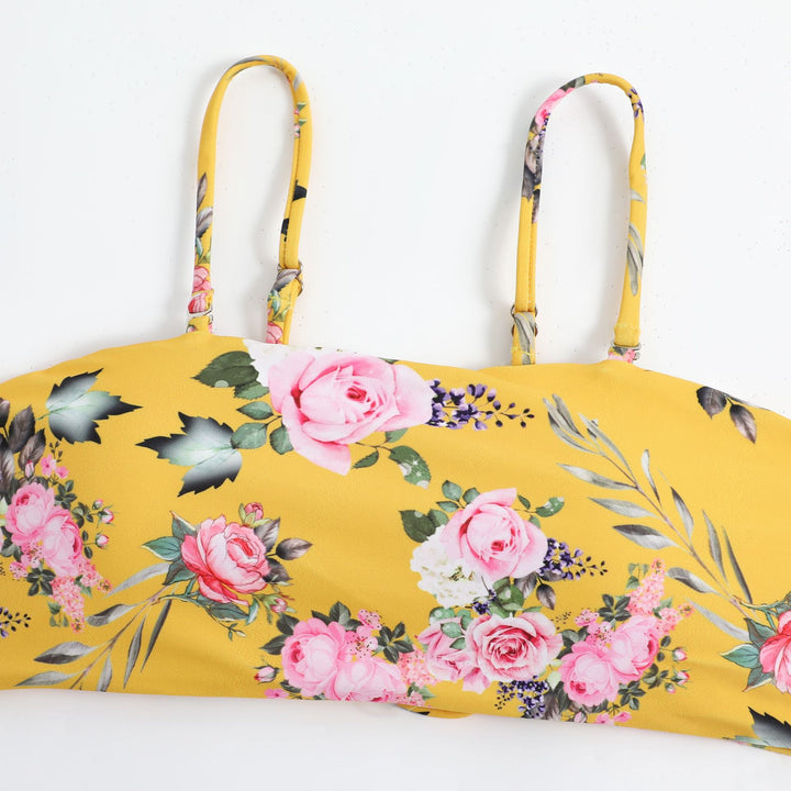 Dame Floral Print Bralette Bikini Sæt Stilla