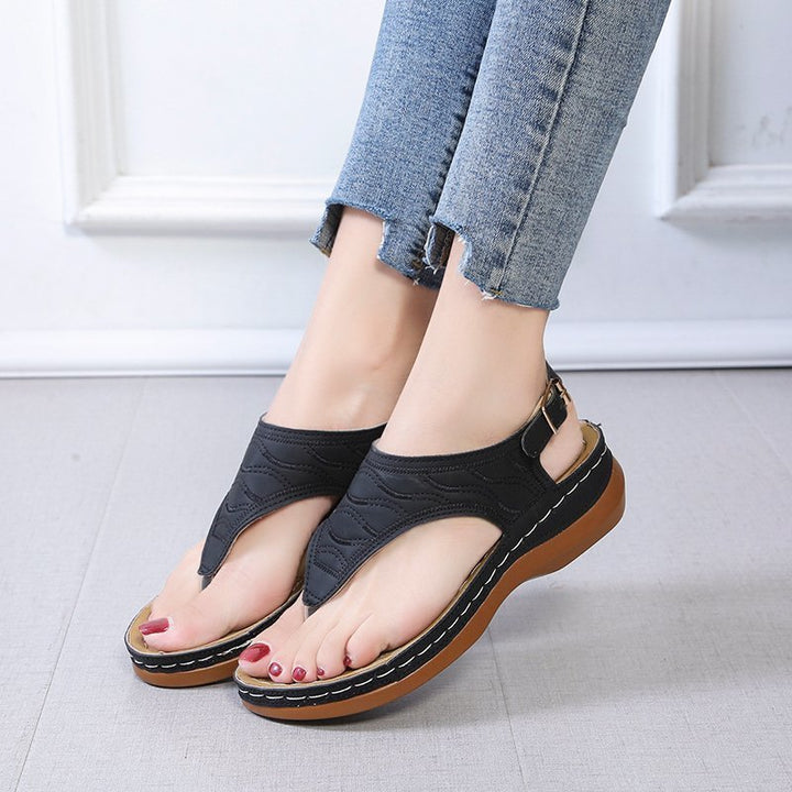 Dame Komfortable Tåsplit Sandaler med ergonomisk Sål Stilla