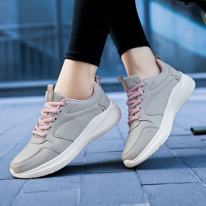 Unisex nan minimalistisk kunstlæder-sneakers med ergonomisk EVA-mellemsål og trækstrop Skovae