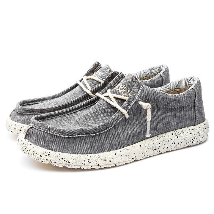 Herre nan afslappet mokassin-sneaker lavet af denimstof med elastisk tau-snørebånd og polstret komfortsål Skovae