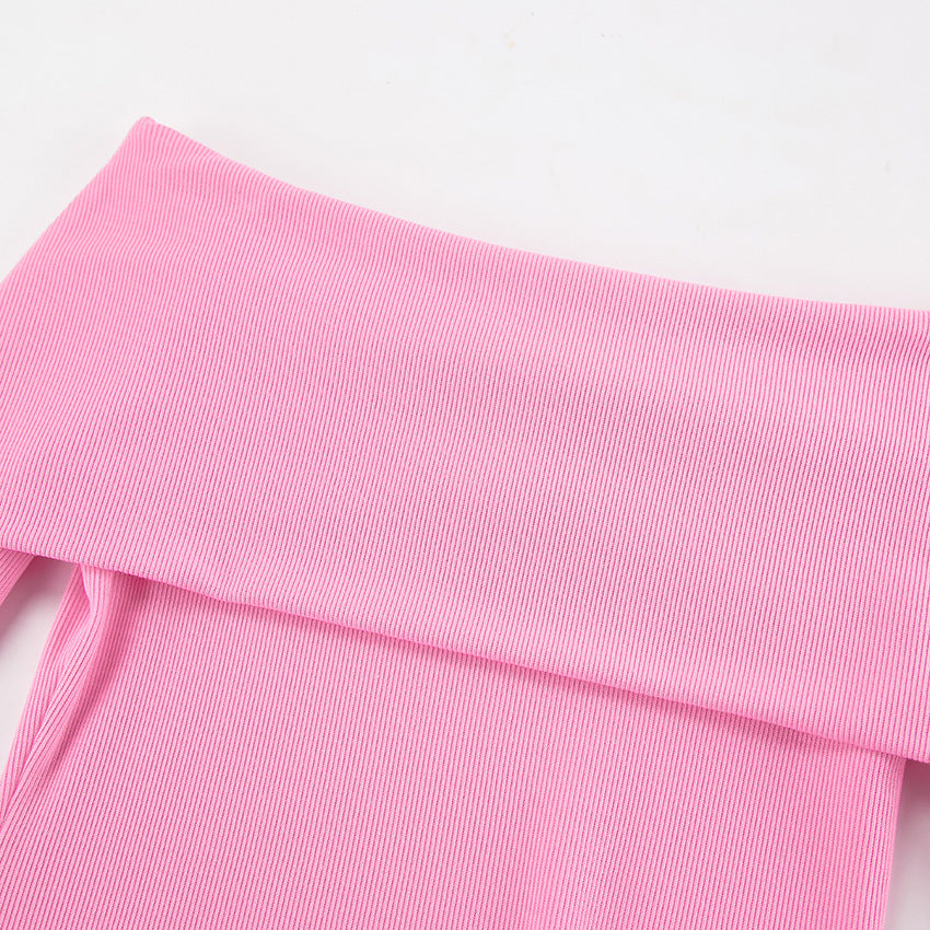 Dame minikjole med off-the-shoulder design og voluminøse ærmer Stilla