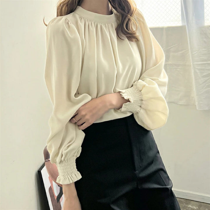 Elegant Bluse med Puffærmer til Damer Stilla