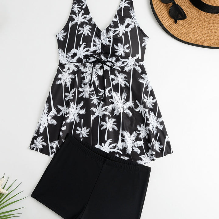 Dame Tankini sæt med blomsterakkenter og behagelige shorts Skovae
