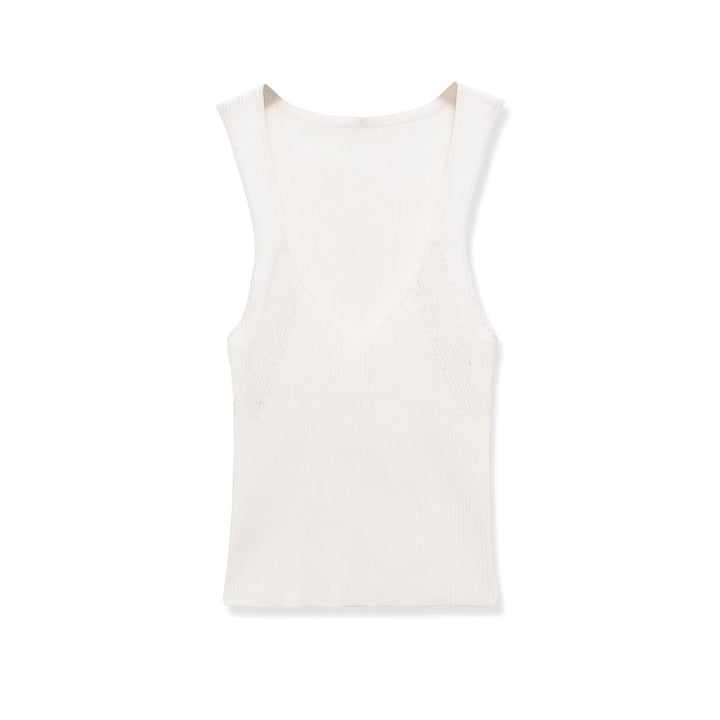 Dame V-hals rib top Skovae