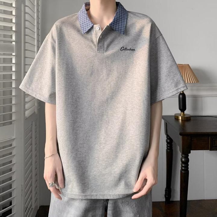 Herrer Polo-Shirt med kontrastfarvet krave og afslappet snit Stilla