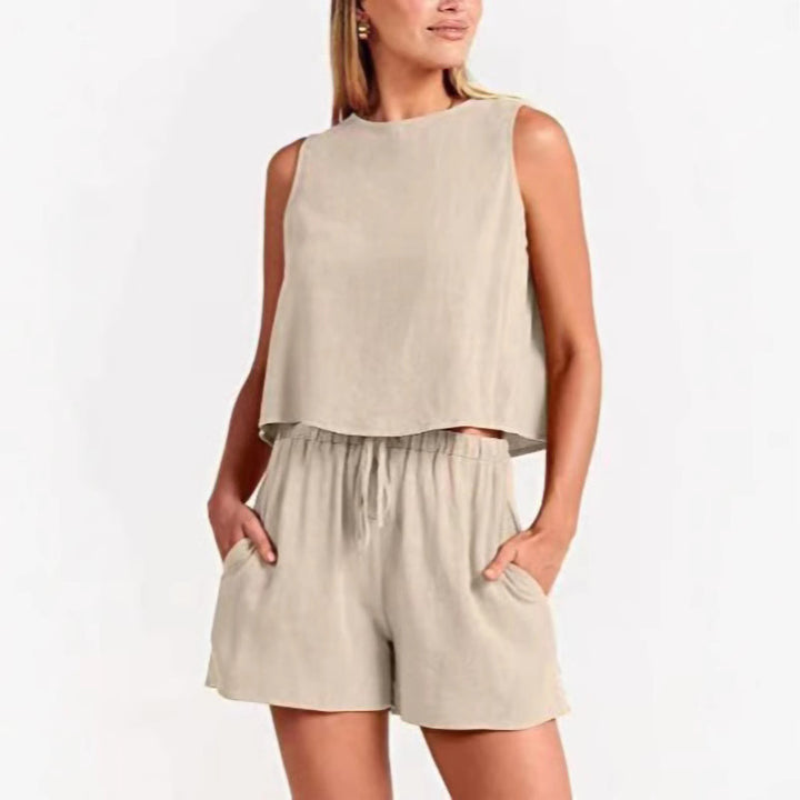 Dame Relaxed Fit To-delt Shorts Sæt Stilla