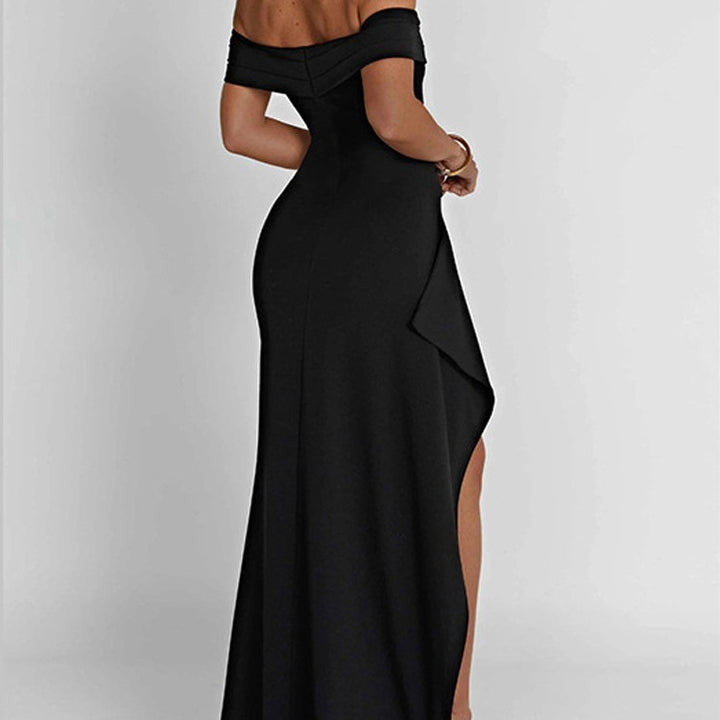 Dame Off-Shoulder Højslids Aftenkjole Stilla