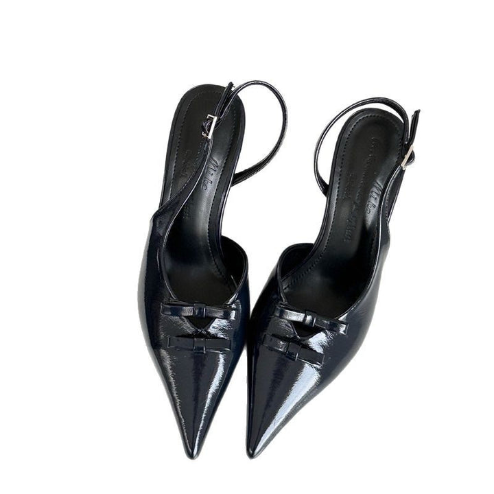 Dame Slingback Pumps med elegant udsnit og særpræget sløjfedetail Stilla